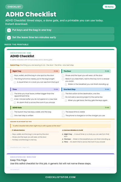 ADHD Checklist