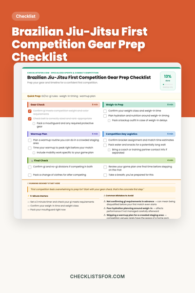 Brazilian Jiu-Jitsu First Competition Gear Prep Checklist