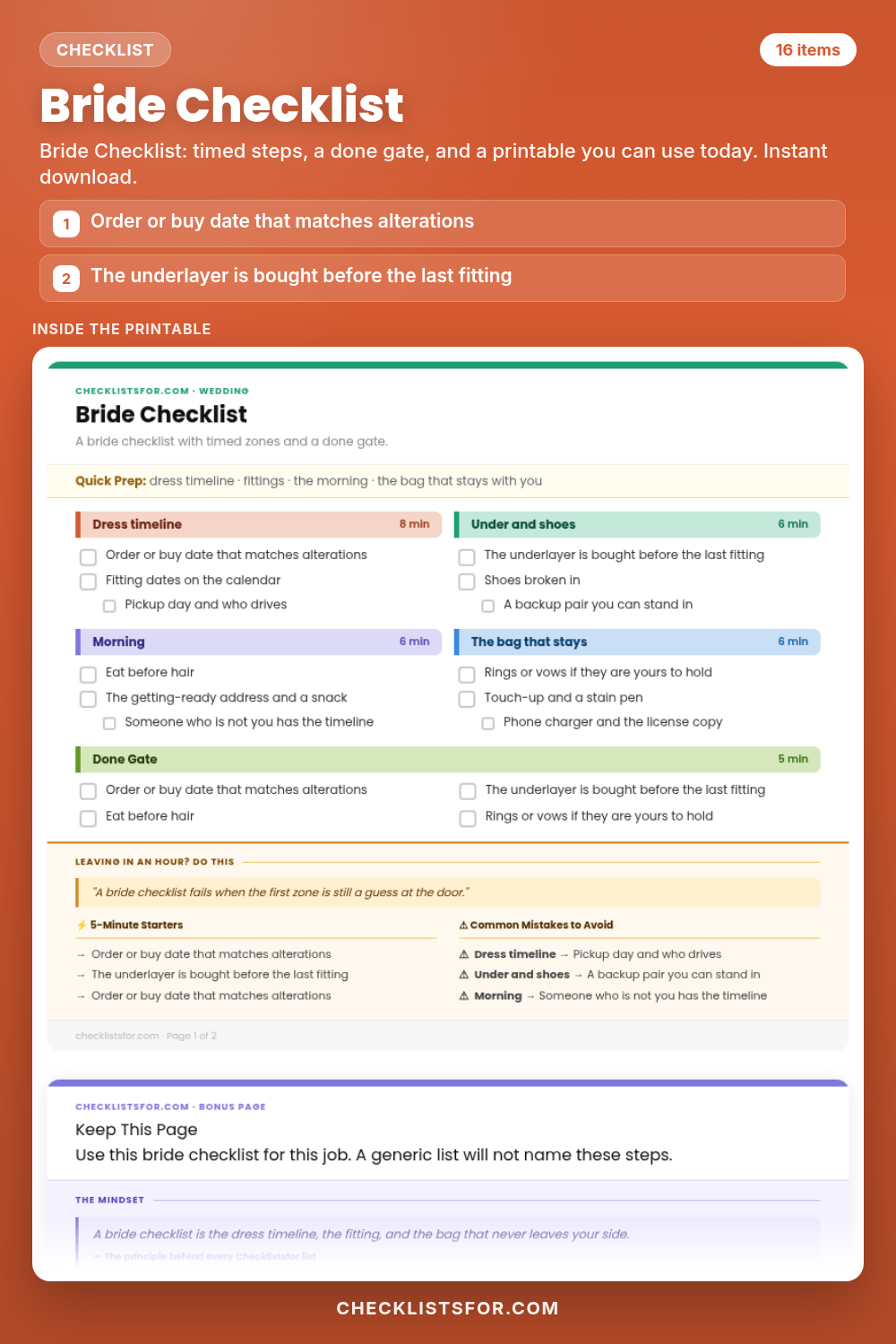 Bride Checklist