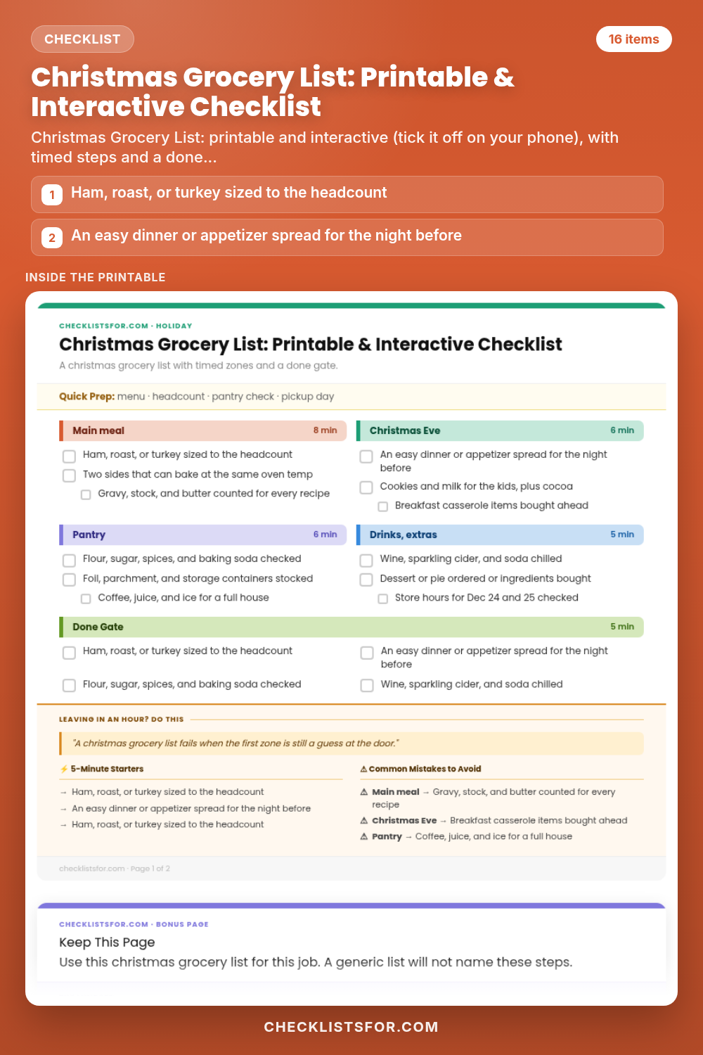 Christmas Grocery List: Printable & Interactive Checklist