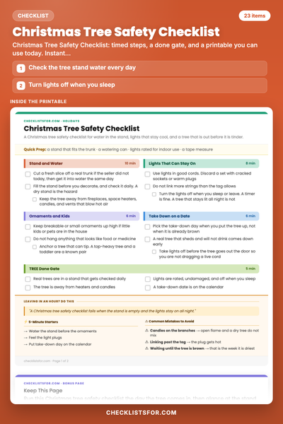 Christmas Tree Safety Checklist