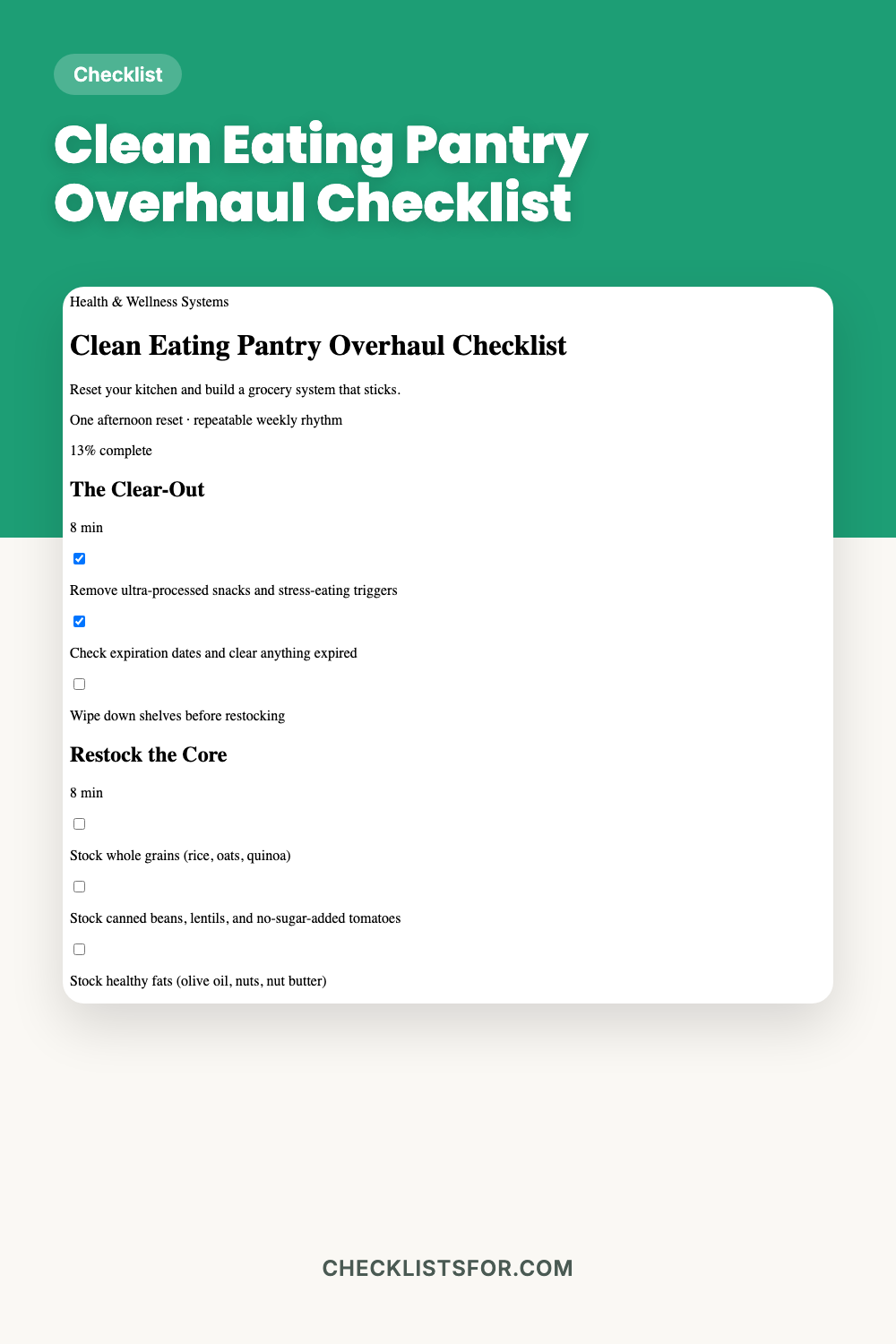 Clean Eating Pantry Overhaul Checklist
