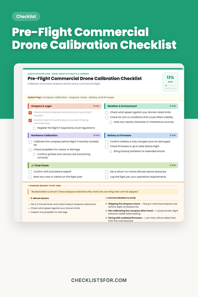 Pre-Flight Commercial Drone Calibration Checklist
