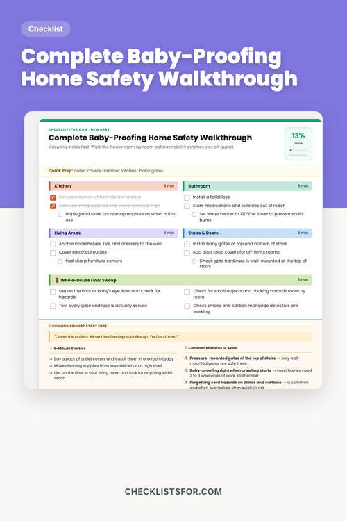 Complete Baby-Proofing Home Safety Walkthrough cover, interactive checklist