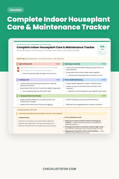 Complete Indoor Houseplant Care & Maintenance Tracker
