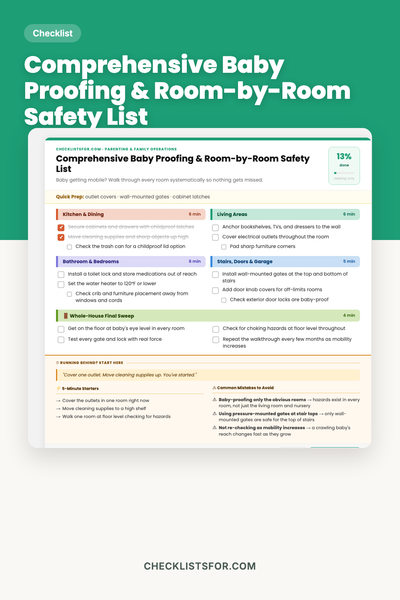Comprehensive Baby Proofing & Room-by-Room Safety List