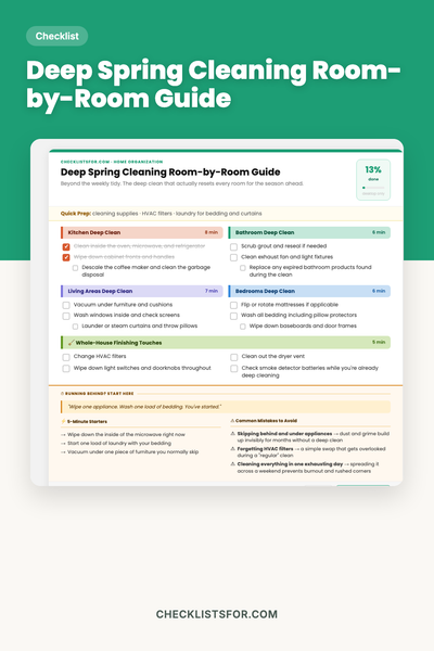 Deep Spring Cleaning Room-by-Room Guide