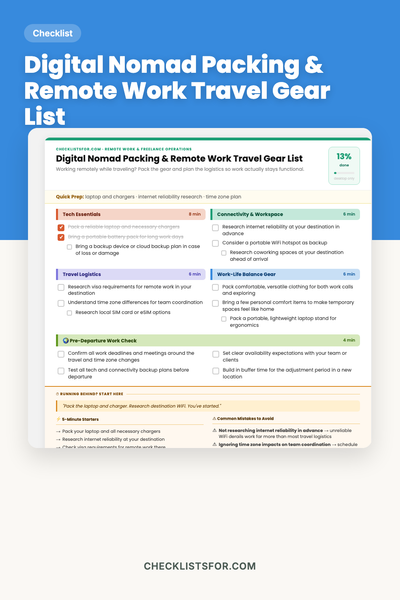 Digital Nomad Packing & Remote Work Travel Gear List