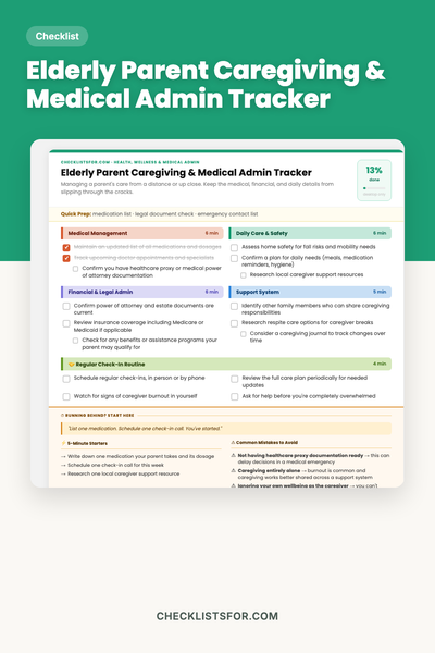 Elderly Parent Caregiving & Medical Admin Tracker