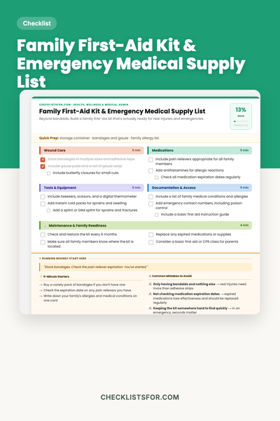 Family First-Aid Kit & Emergency Medical Supply List