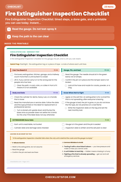 Fire Extinguisher Inspection Checklist