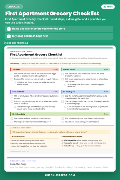 First Apartment Grocery Checklist