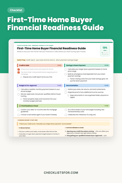 First-Time Home Buyer Financial Readiness Guide