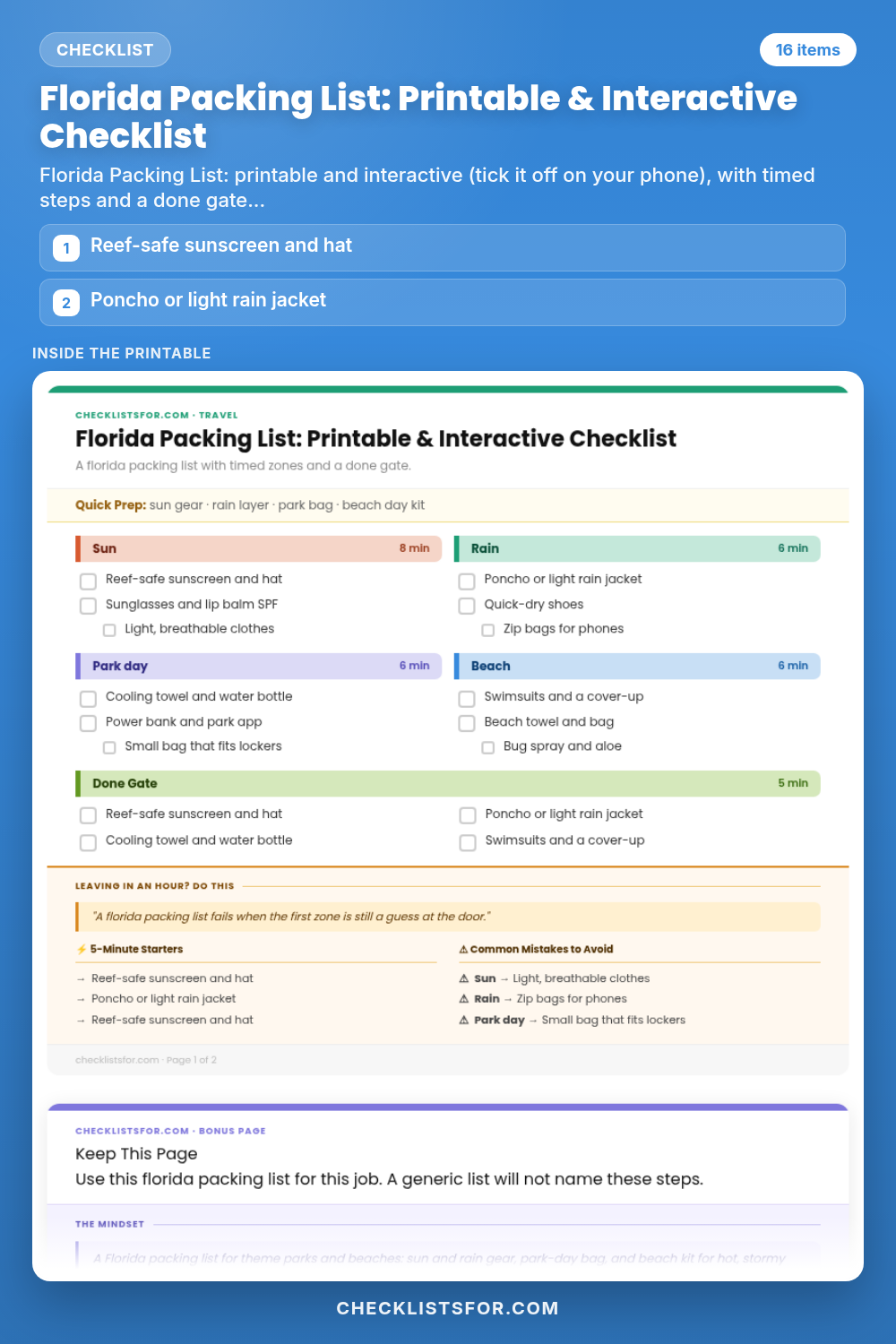 Florida Packing List: Printable & Interactive Checklist