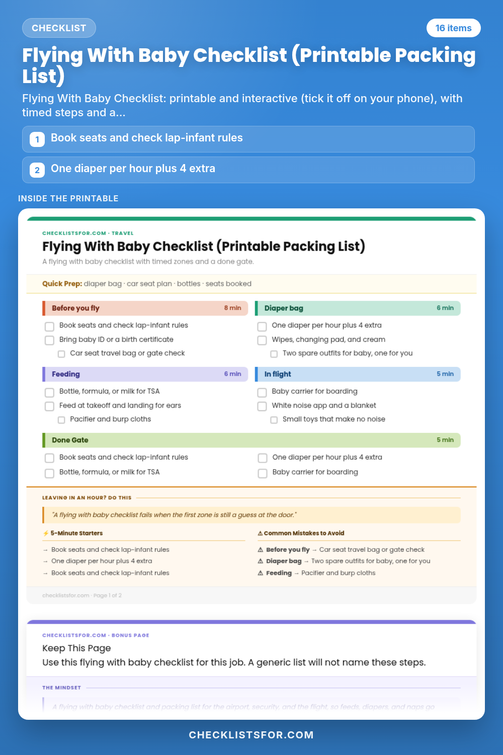 Flying With Baby Checklist (Printable Packing List)