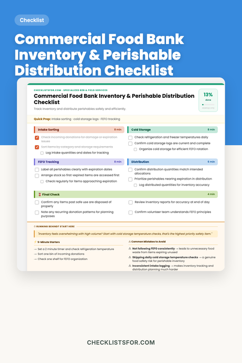 Commercial Food Bank Inventory & Perishable Distribution Audit Checklist cover