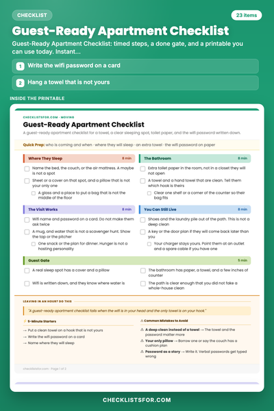 Guest-Ready Apartment Checklist