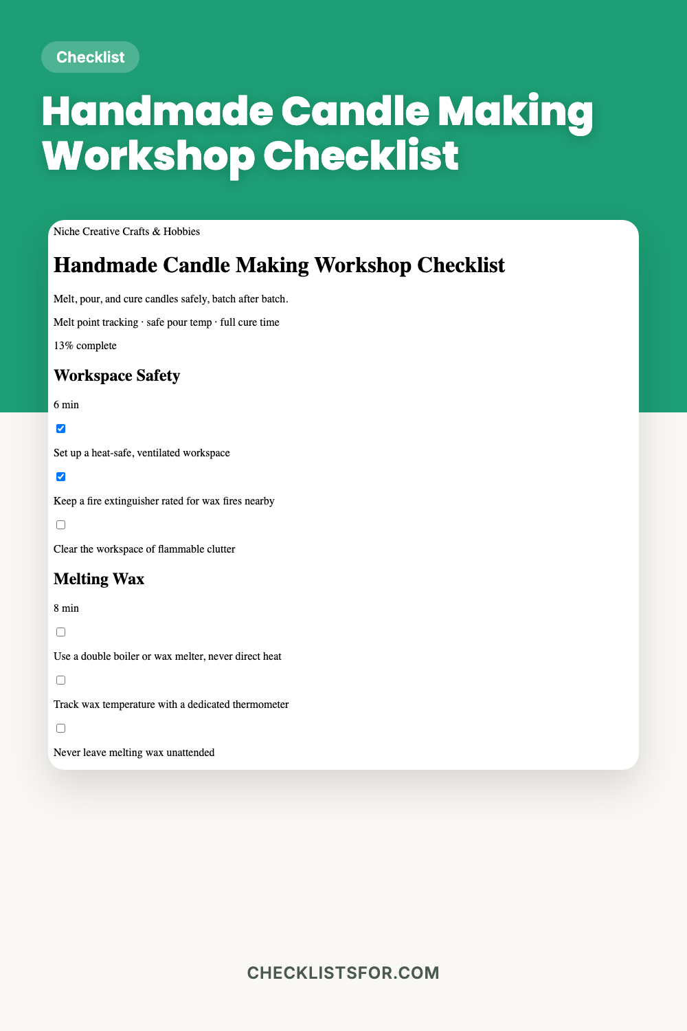 Handmade Candle Making Workshop Checklist