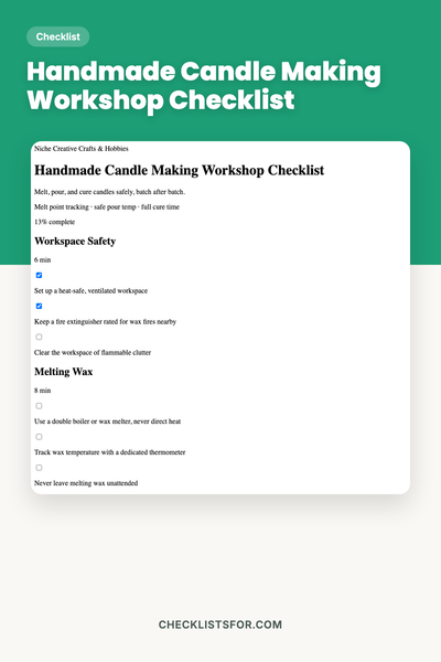 Handmade Candle Making Workshop Checklist