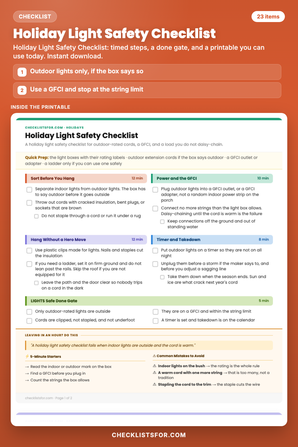 Holiday Light Safety Checklist