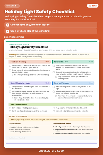 Holiday Light Safety Checklist