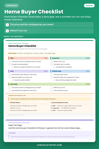 Home Buyer Checklist