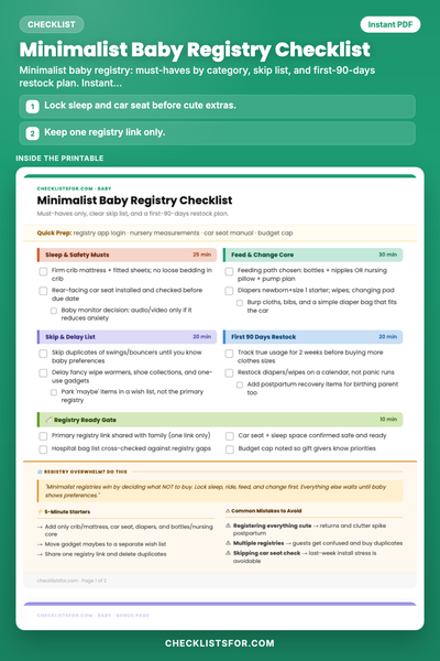 Minimalist Baby Registry Checklist
