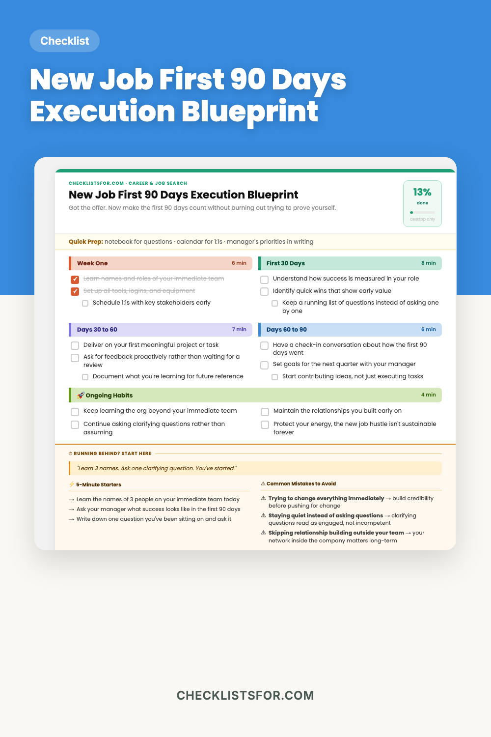 New Job First 90 Days Execution Blueprint