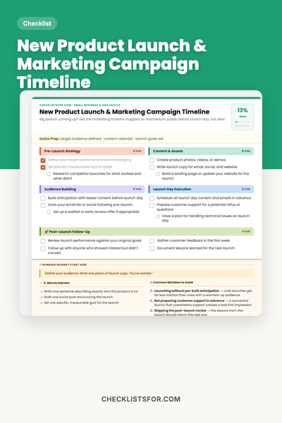 New Product Launch & Marketing Campaign Timeline