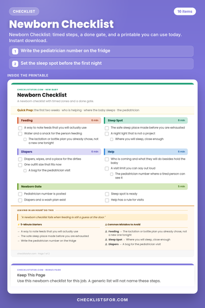 Newborn Checklist
