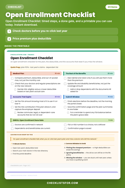 Open Enrollment Checklist