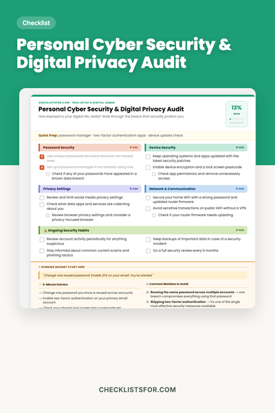 Personal Cyber Security & Digital Privacy Audit