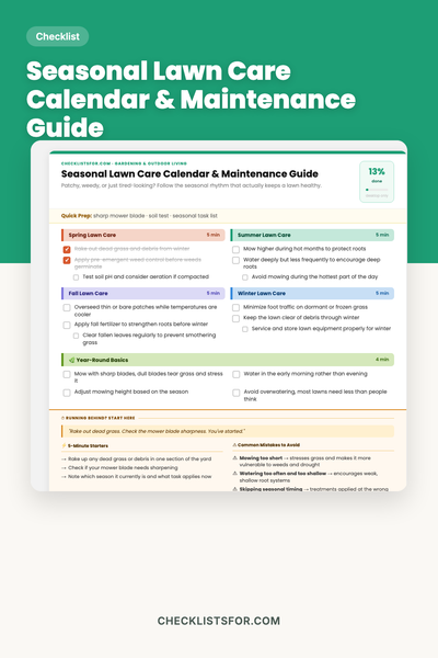 Seasonal Lawn Care Calendar & Maintenance Guide