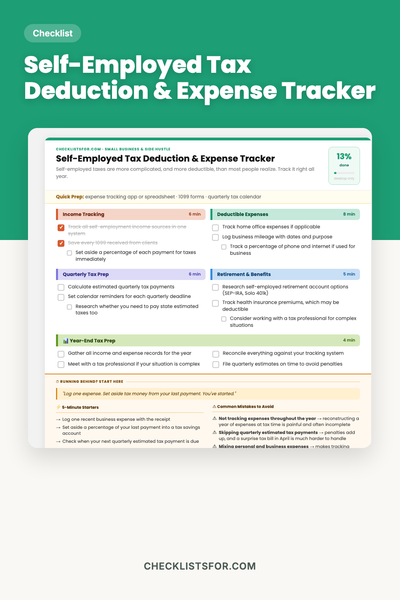Self-Employed Tax Deduction & Expense Tracker