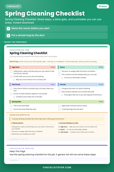 Spring Cleaning Checklist