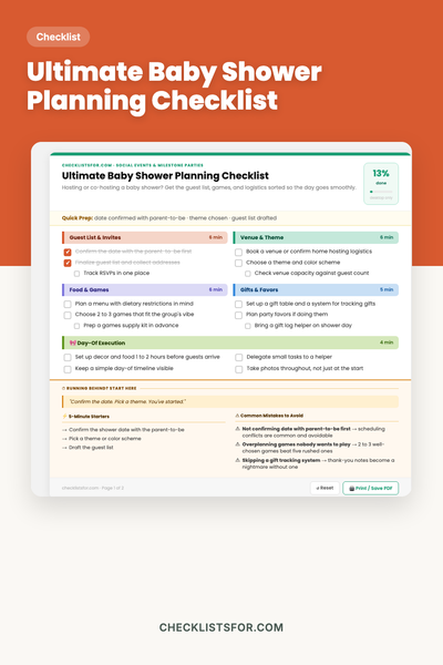 Ultimate Baby Shower Planning Checklist
