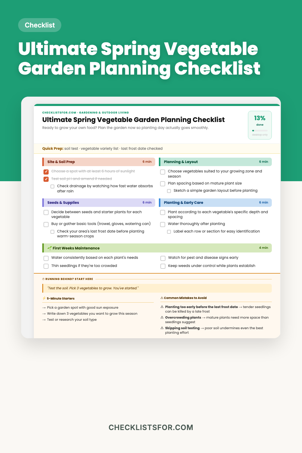 Ultimate Spring Vegetable Garden Planning Checklist