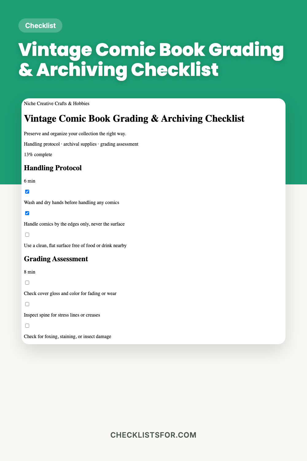 Vintage Comic Book Grading & Archiving Checklist