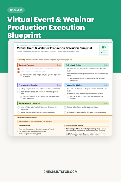 Virtual Event & Webinar Production Execution Blueprint